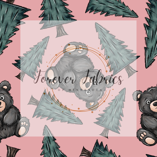 Pink Bears . . . . (BH/ 23). | Preorder | Fabric By The Yard