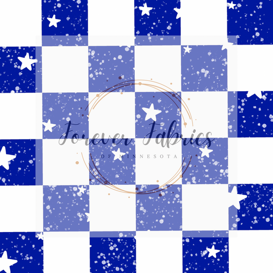 Blue Checkered . (BH/ 23). | Preorder | Fabric By The Yard
