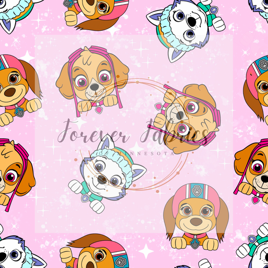 Paw Girls Pink . . (BH/ 22) | Preorder | Fabric By The Yard