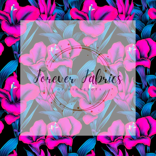 Neon Lillies 2 . (BH/ 23). | Preorder | Fabric By The Yard