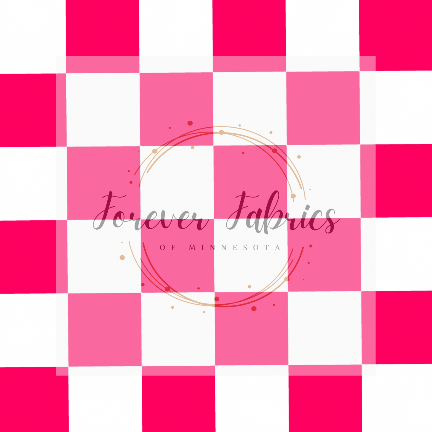 Bright Pink Checkered . (BH/ 23). | Preorder | Fabric By The Yard