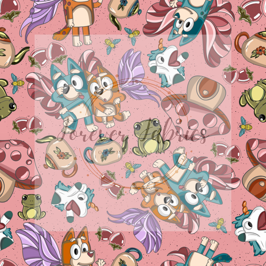 Blue Dog Cottage Mauve . . (BH/ 24)| Preorder | Fabric By The Yard