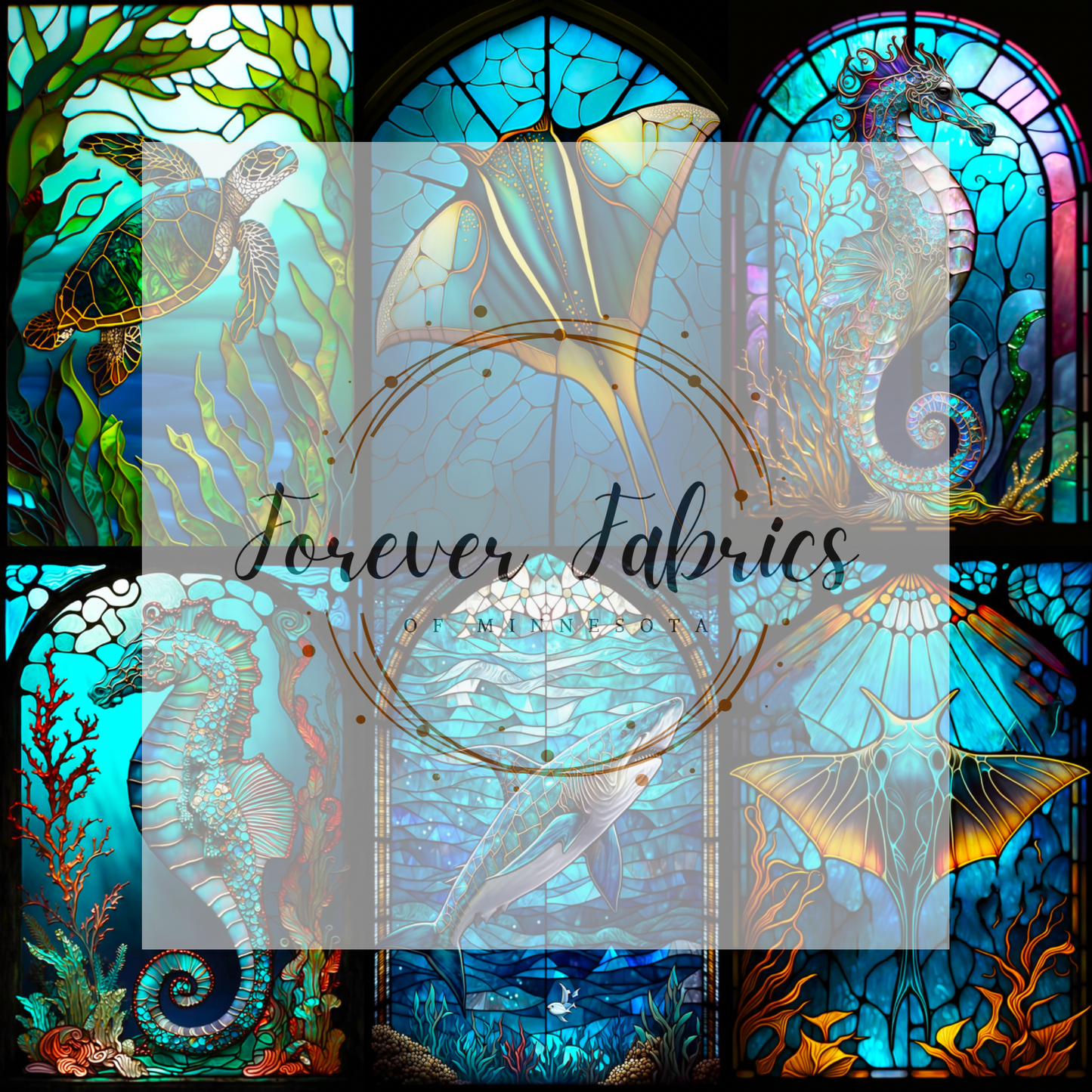 Stain Glass 2 . . (BH/ 23). | Preorder | Fabric By The Yard