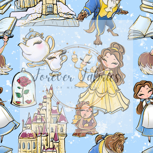 Belle Blue . (BH/ 22) | Preorder | Fabric By The Yard
