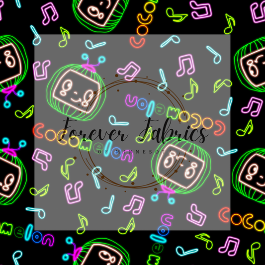 Neon JJ & Friends . (BH/ 22) | Preorder | Fabric By The Yard