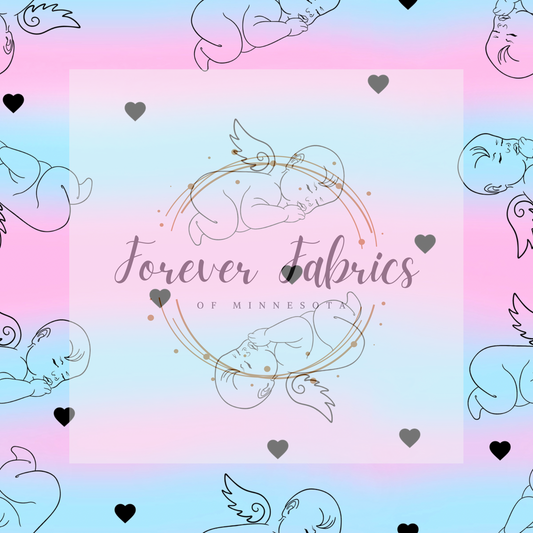 Angel Pink Blue . . . . . . . . (BH/ 23). | Preorder | Fabric By The Yard