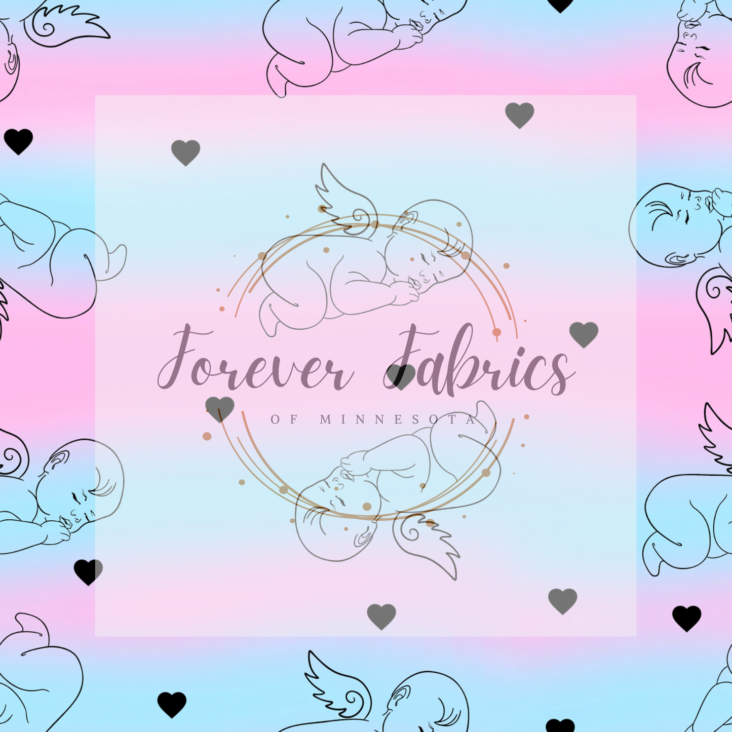 Angel Pink Blue . . . . . . . . (BH/ 23). | Preorder | Fabric By The Yard