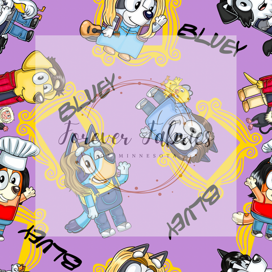 Blue Dog Friends . . . . (BH/ 24)| Preorder | Fabric By The Yard