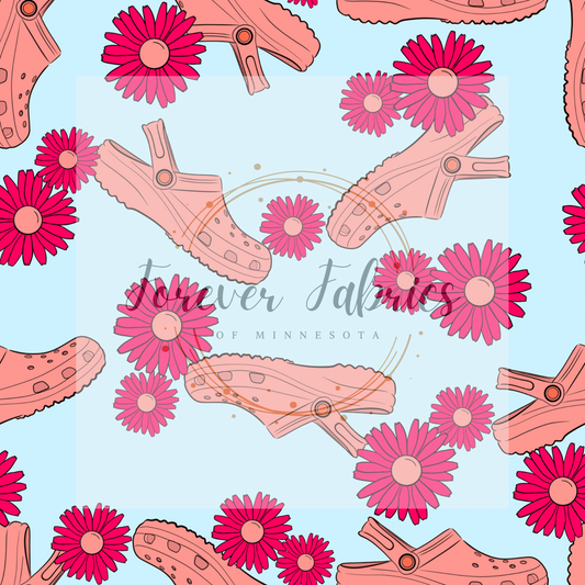 Crocs & Flowers . (BH/ 23) | Preorder | Fabric By The Yard