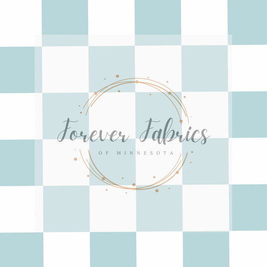 Dusty Blue Checkered . (BH/ 23). | Preorder | Fabric By The Yard
