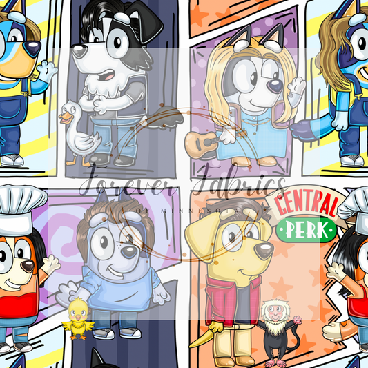 Blue Dog Friends Comic . . . . (BH/ 24)| Preorder | Fabric By The Yard