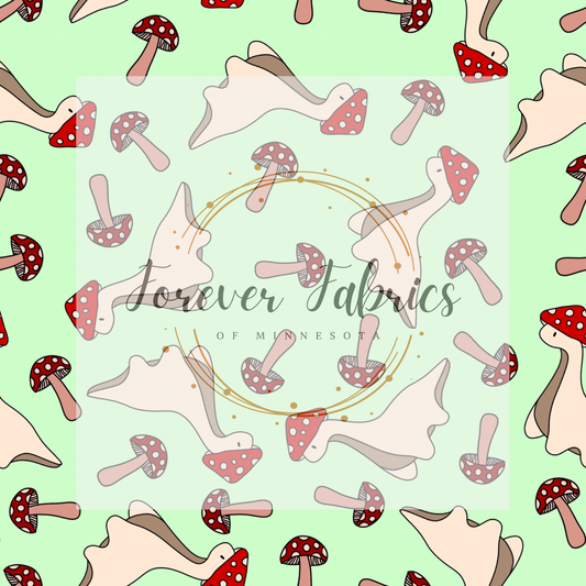 Cottage Dinos Green . . (BH/ 23). | Preorder | Fabric By The Yard
