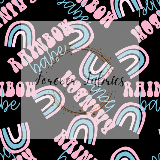Rainbow Babe on Black (BH/ 23) | Preorder | Fabric By The Yard