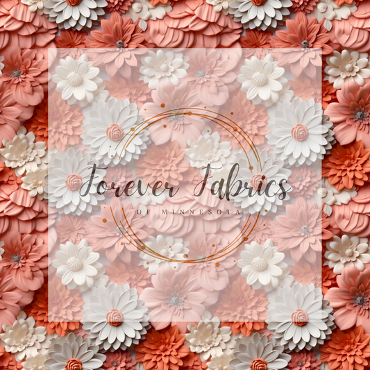 Peach 3D . (BH/ 23). | Preorder | Fabric By The Yard
