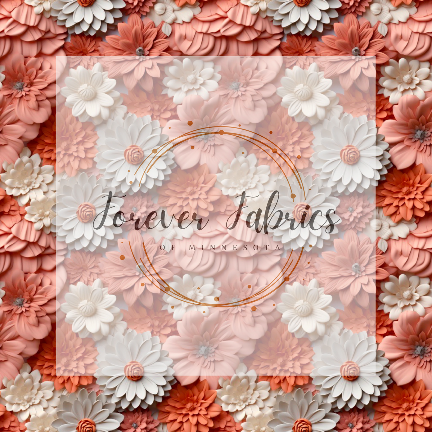Peach 3D . (BH/ 23). | Preorder | Fabric By The Yard