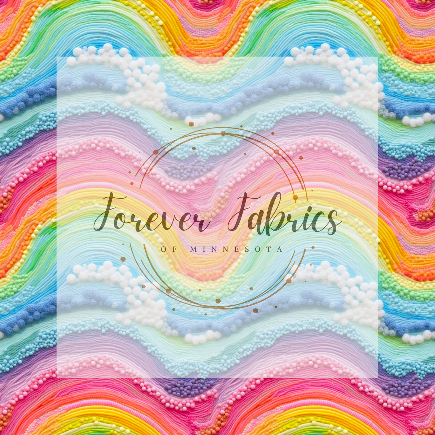 Rainbow Embroidery . (BH/ 23). | Preorder | Fabric By The Yard