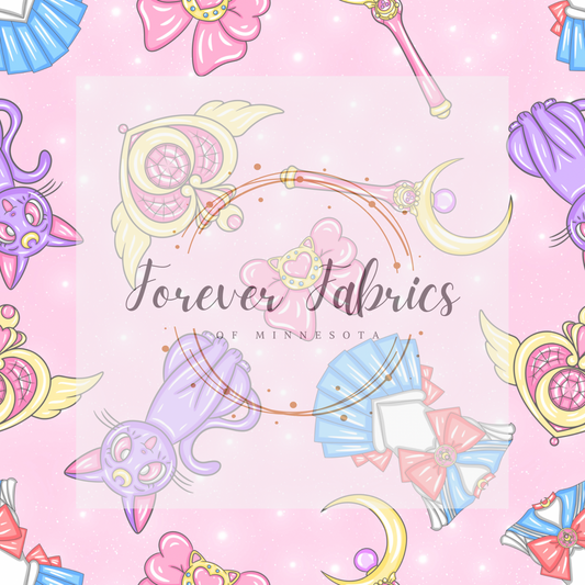 Sailor Moon Pink . . . . (BH/ 24)| Preorder | Fabric By The Yard