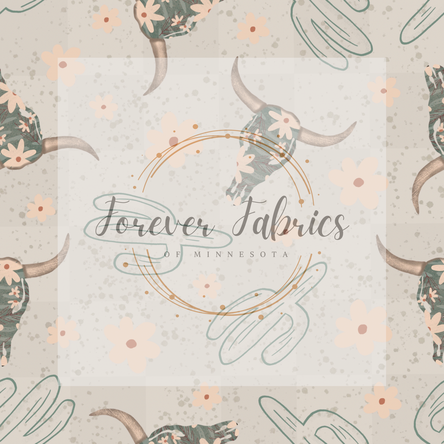 Boho Cows . . . (BH/ 23). | Preorder | Fabric By The Yard