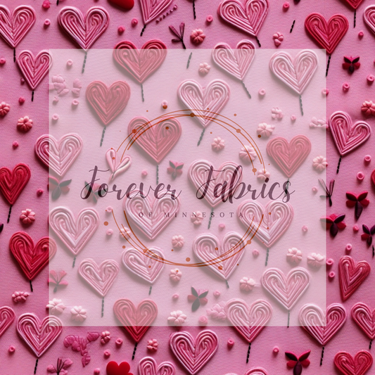 3-D hearts | Preorder| By The Yard