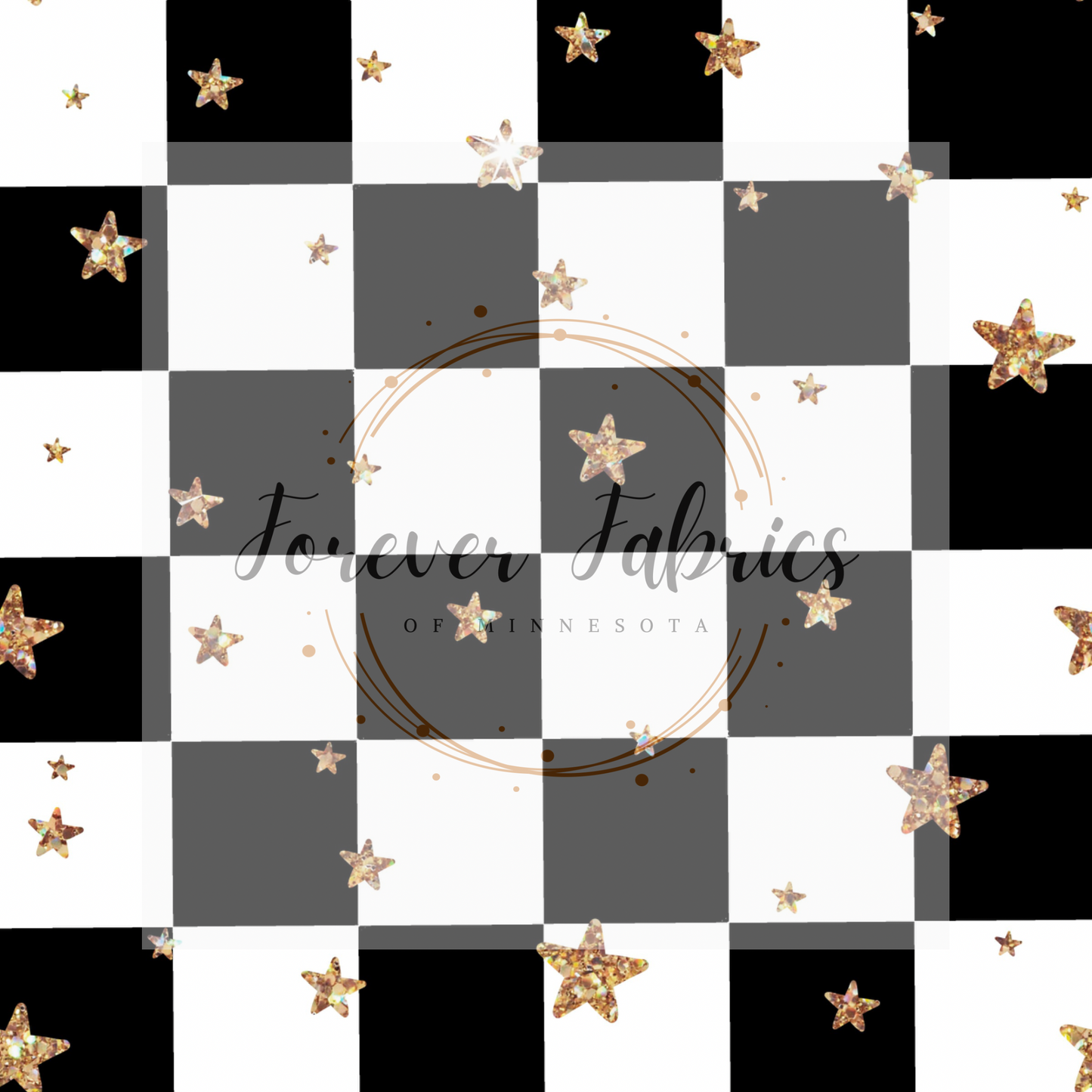Checkered Gold Stars . . (BH/ 23) | Preorder | Fabric By The Yard