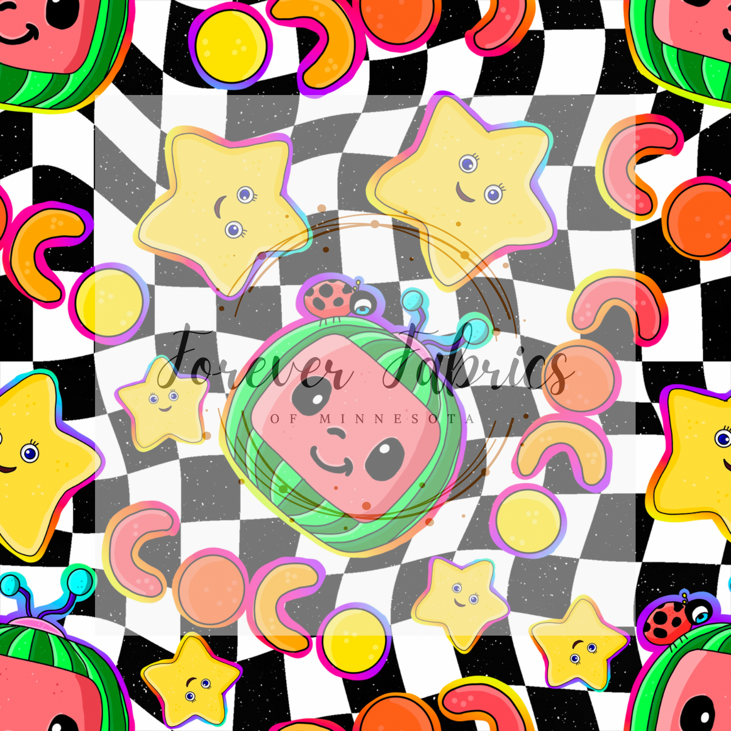 Coco Rainbow. Checkered . . . . (BH/ 24)| Preorder | Fabric By The Yard