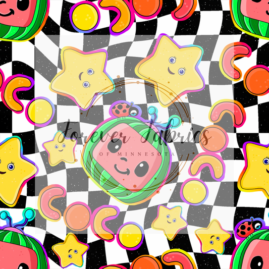 Coco Rainbow. Checkered . . . . (BH/ 24)| Preorder | Fabric By The Yard
