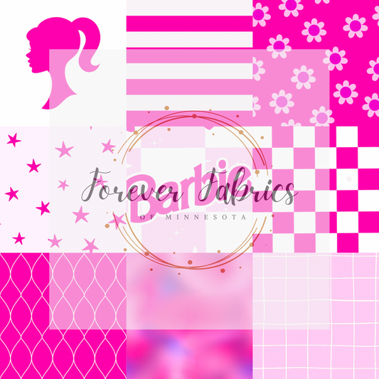 Pink Doll Patchwork . (BH/ 23). | Preorder | Fabric By The Yard