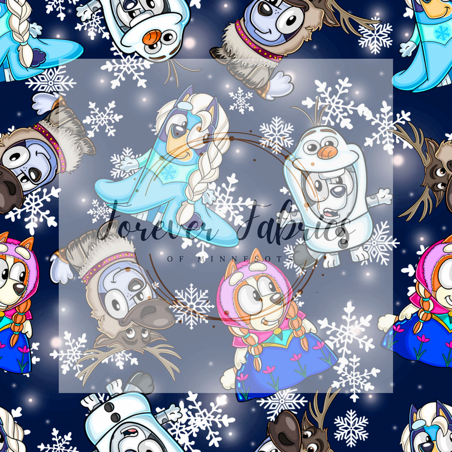 Blue Dog Dark Blue. . (BH/ 24)| Preorder | Fabric By The Yard