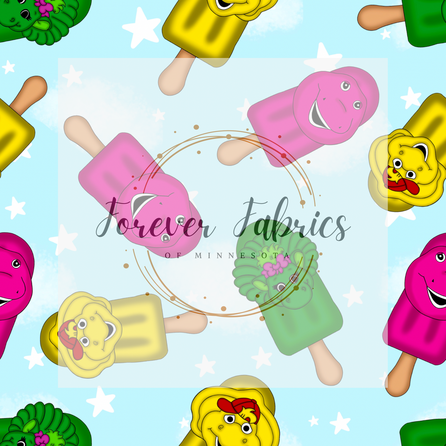 Barney & Friends . (BH/ 23). | Preorder | Fabric By The Yard