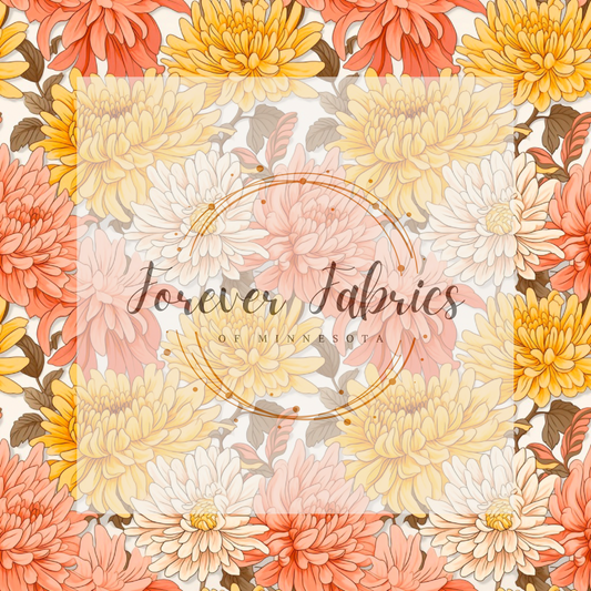 Pink Yellow Flora . (BH/ 23). | Preorder | Fabric By The Yard