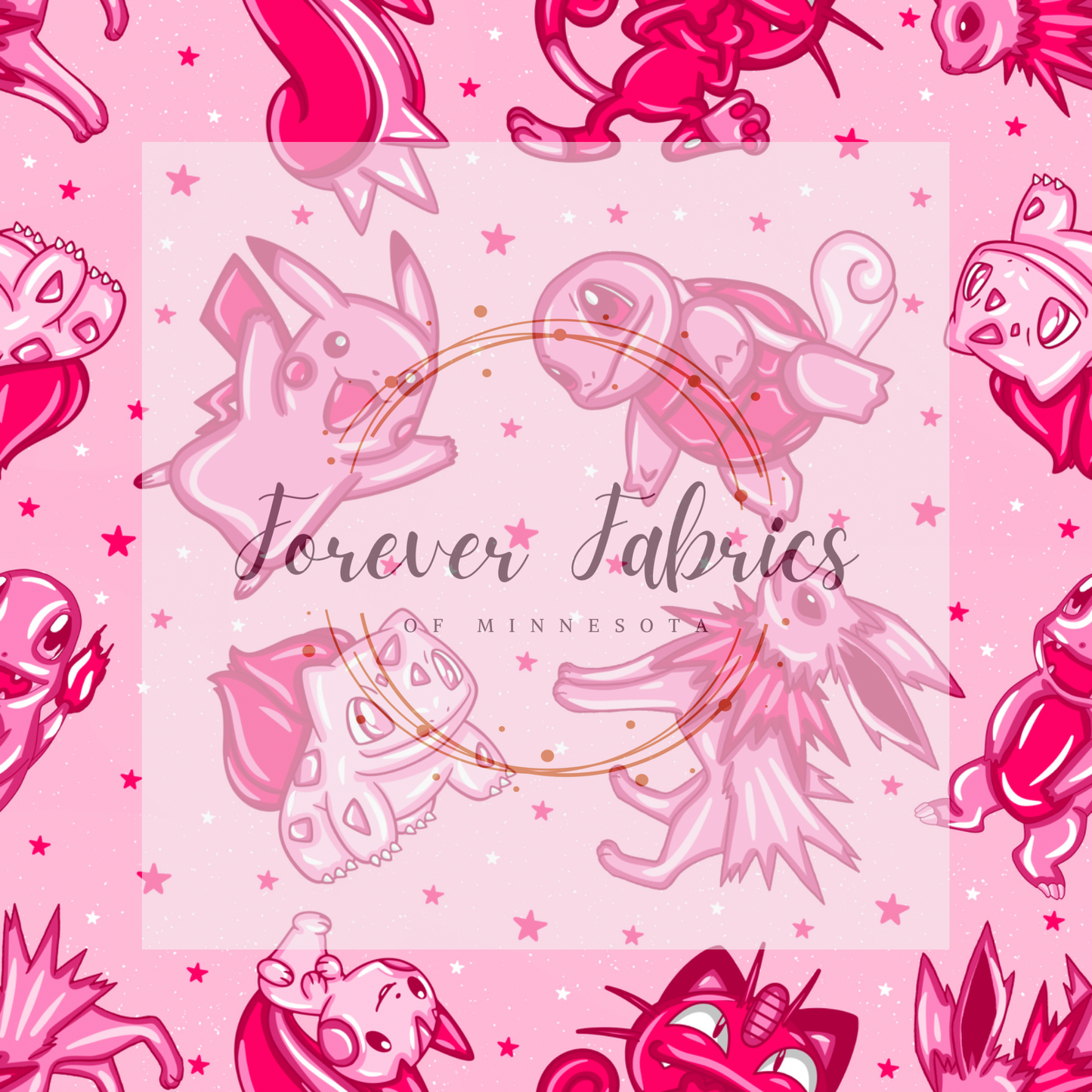 Pink Pokemon . . . . (BH/ 24)| Preorder | Fabric By The Yard