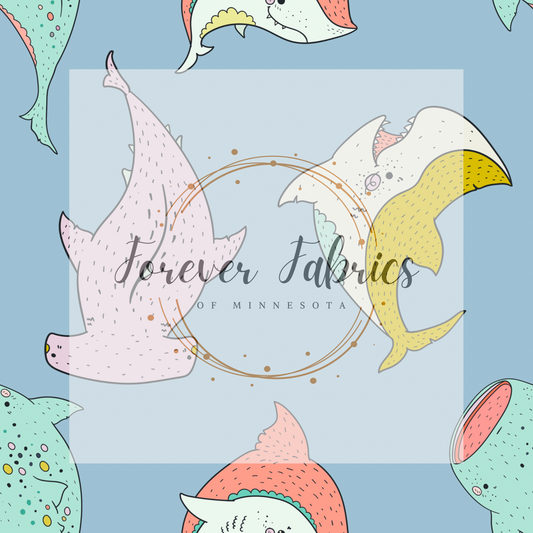 Sharks . . (BH/ 23). | Preorder | Fabric By The Yard