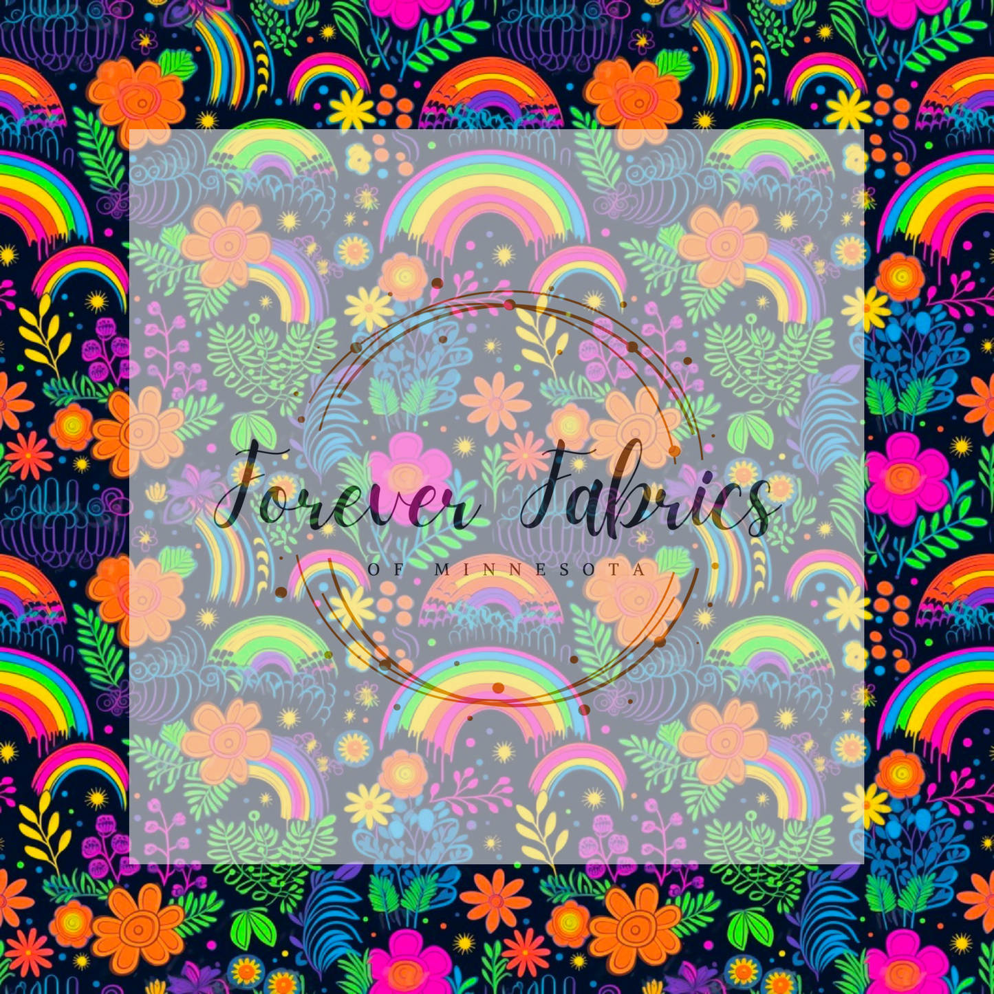 Neon Rainbows . (BH/ 23). | Preorder | Fabric By The Yard