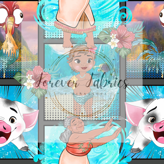Moana Comic 2 Gray . . . . . . . (BH/ 23). | Preorder | Fabric By The Yard
