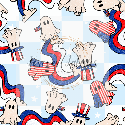 Ghostie Merica . (BH/ 24)| Preorder | Fabric By The Yard