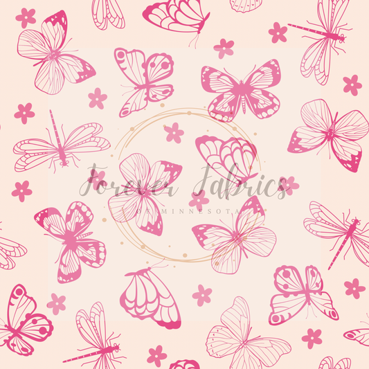 Pink Butterflies | Preorder| By The Yard