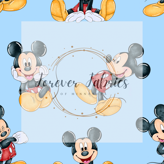 Mouse Blue . . (BH/ 23). | Preorder | Fabric By The Yard