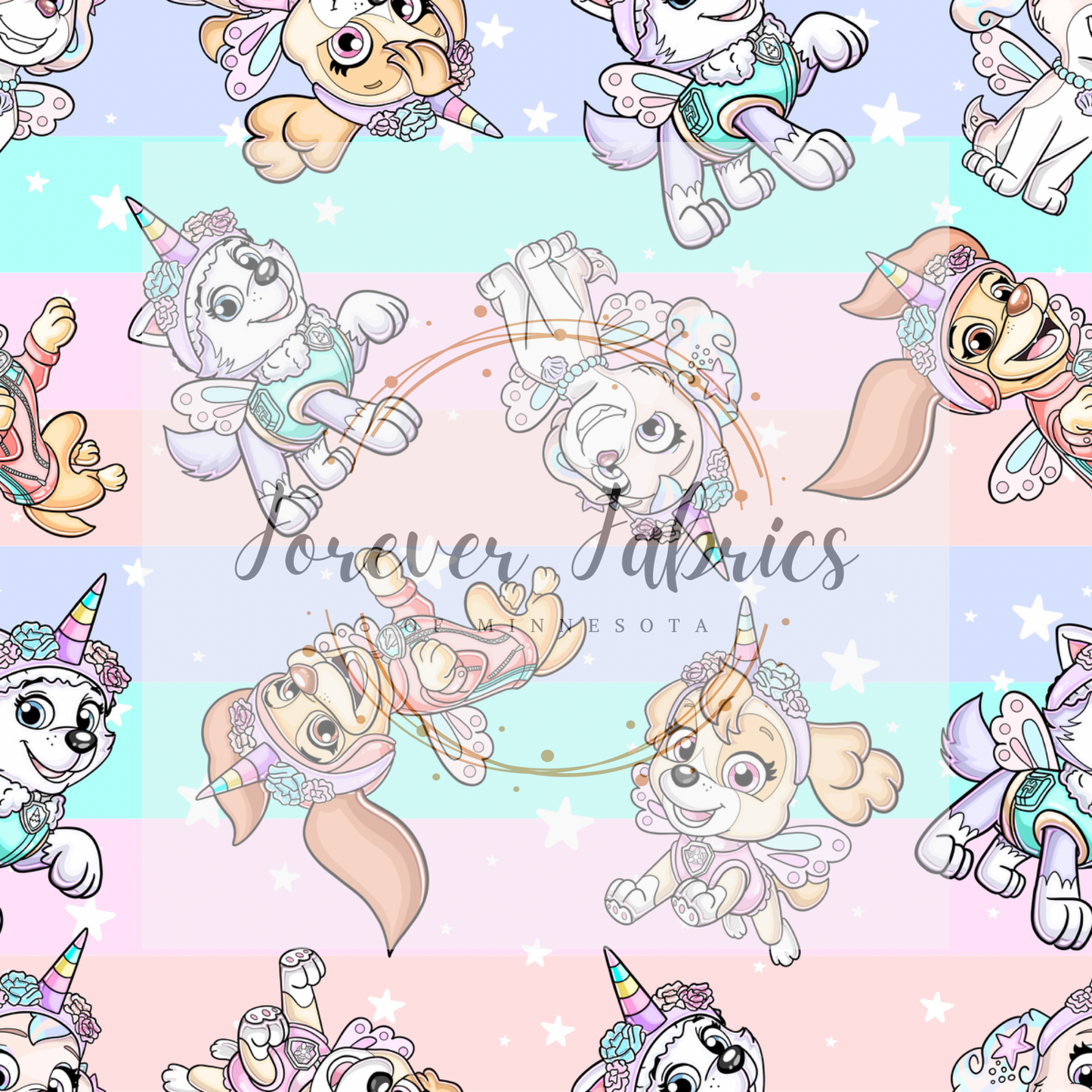 Girl Pup Stripes & Stars . . . (BH/ 24)| Preorder | Fabric By The Yard