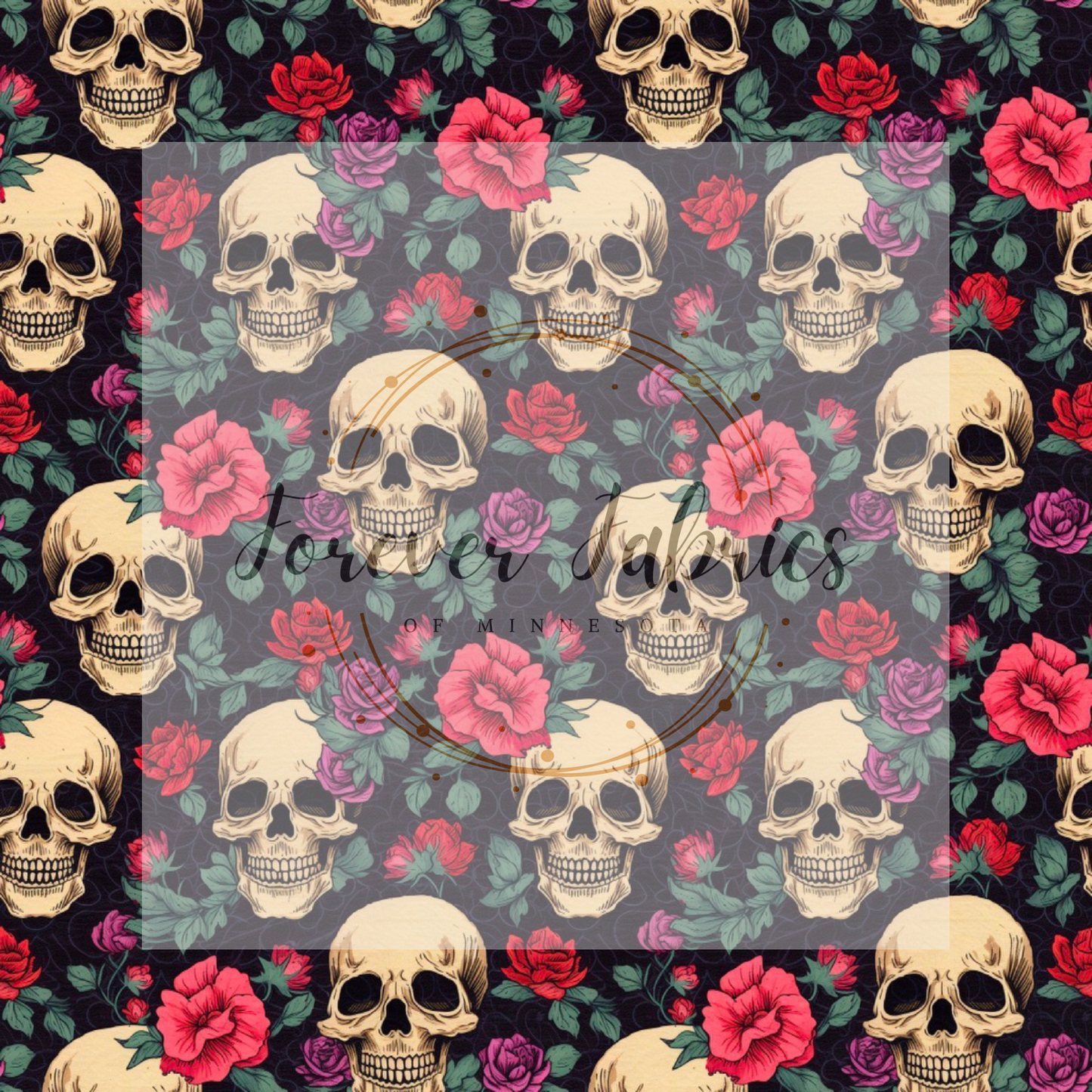 Floral Skulls . . . . (BH/ 24)| Preorder | Fabric By The Yard