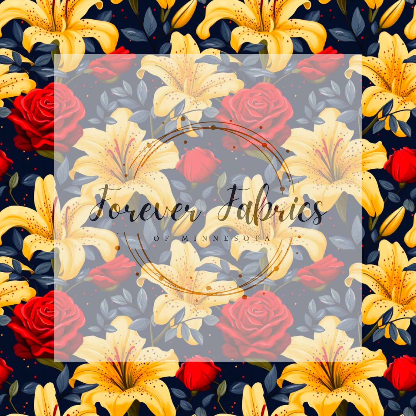 Red Rose Floral . (BH/ 23). | Preorder | Fabric By The Yard