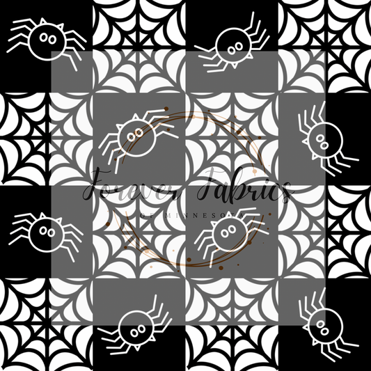 Black Spiders & Webs | Preorder| By The Yard
