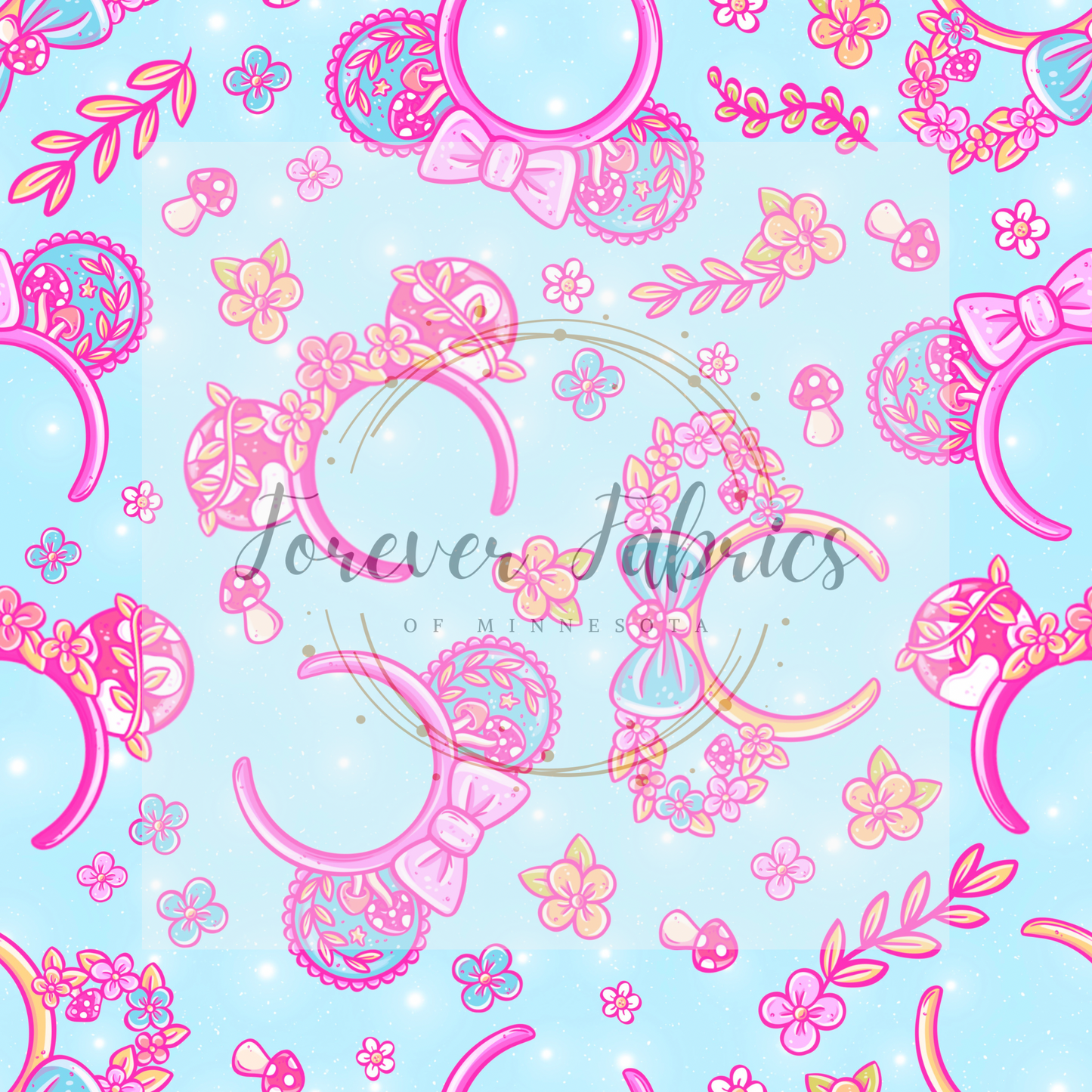 Floral Blue Ears (BH 4/24)| Preorder | Fabric By The Yard