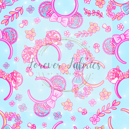 Floral Blue Ears (BH 4/24)| Preorder | Fabric By The Yard