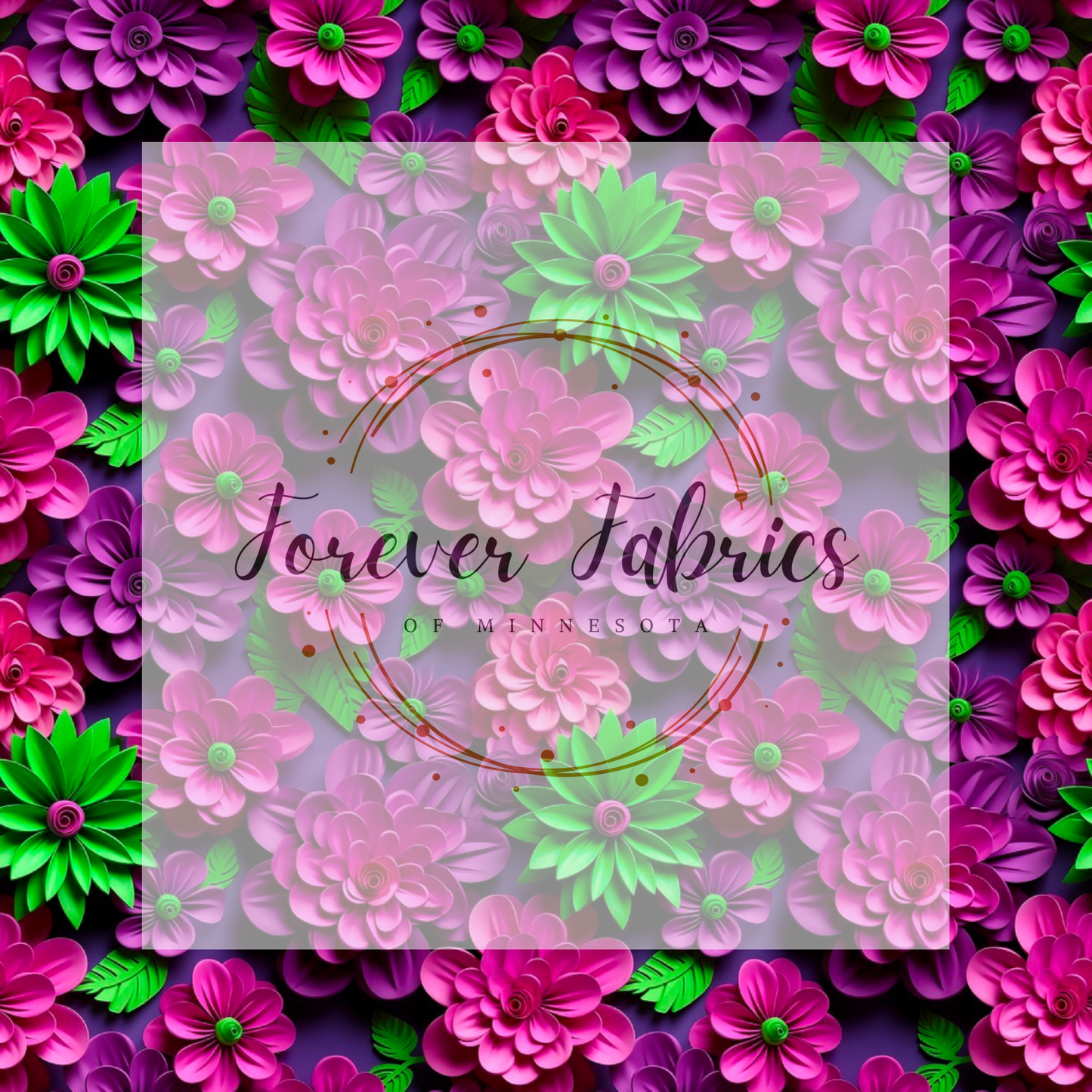 Purple Pink Green Floral . (BH/ 23). | Preorder | Fabric By The Yard