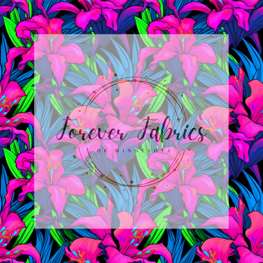 Neon Lillies . (BH/ 23). | Preorder | Fabric By The Yard