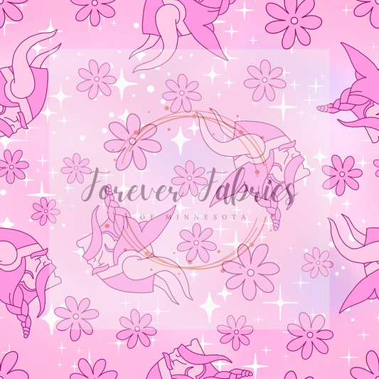 Vikings Pink . (BH/ 23) | Preorder | Fabric By The Yard