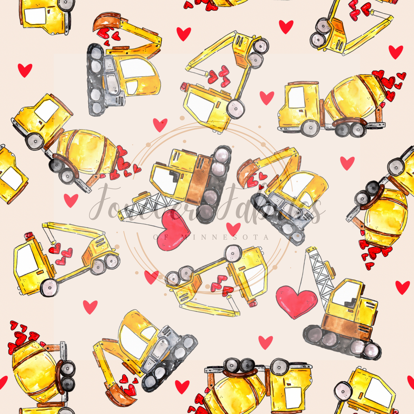 Beige Construction Trucks | Preorder| By The Yard