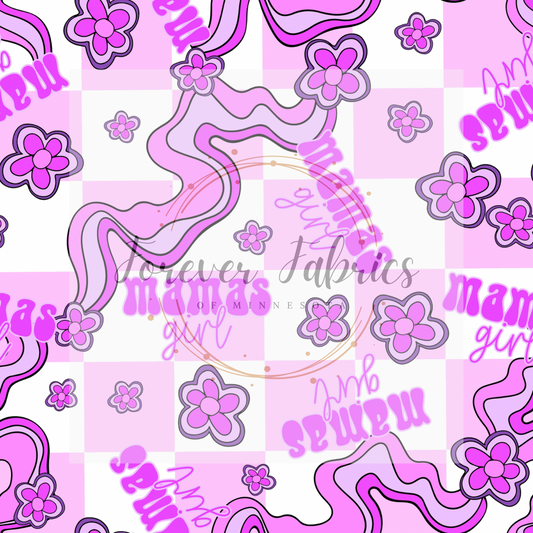 Mama’s Girl Purple White . . (BH/ 23) | Preorder | Fabric By The Yard