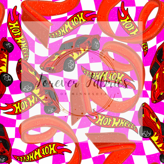 Hot Cars Pink . . . . (BH/ 24)| Preorder | Fabric By The Yard