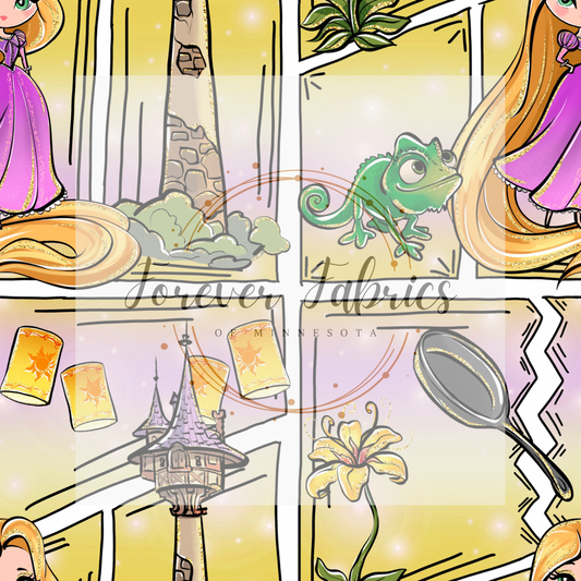 Rapunzel comic . . . . (BH/ 24)| Preorder | Fabric By The Yard